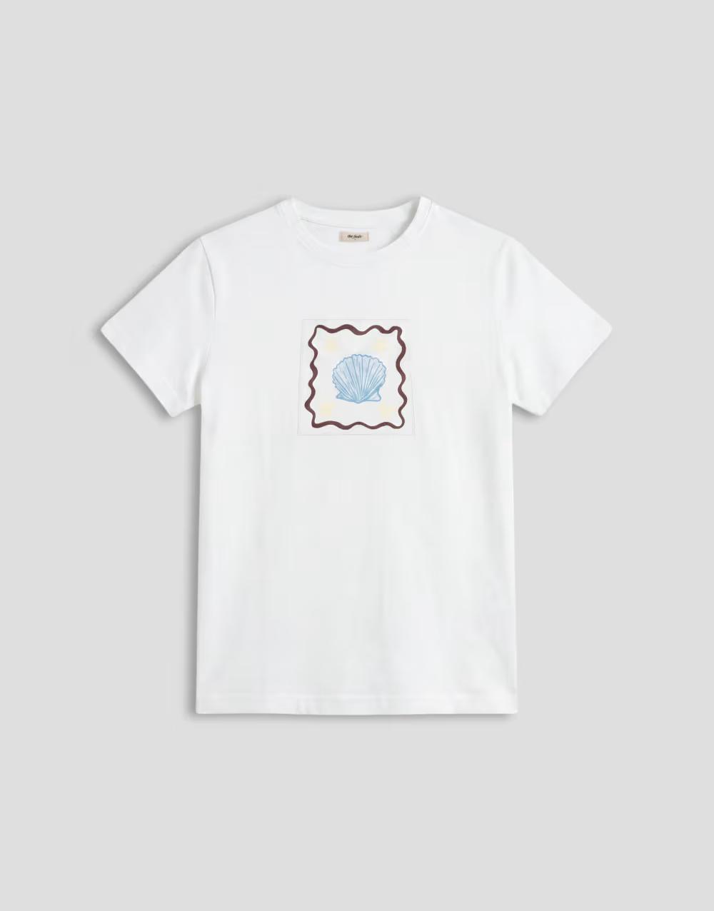 biały t-shirt print