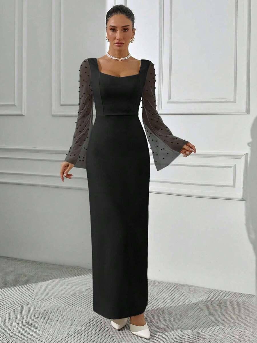 CZARNA MAXI SUKIENKA