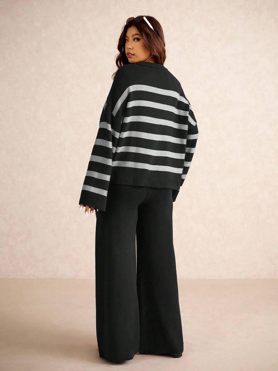 komplet sweter spodnie