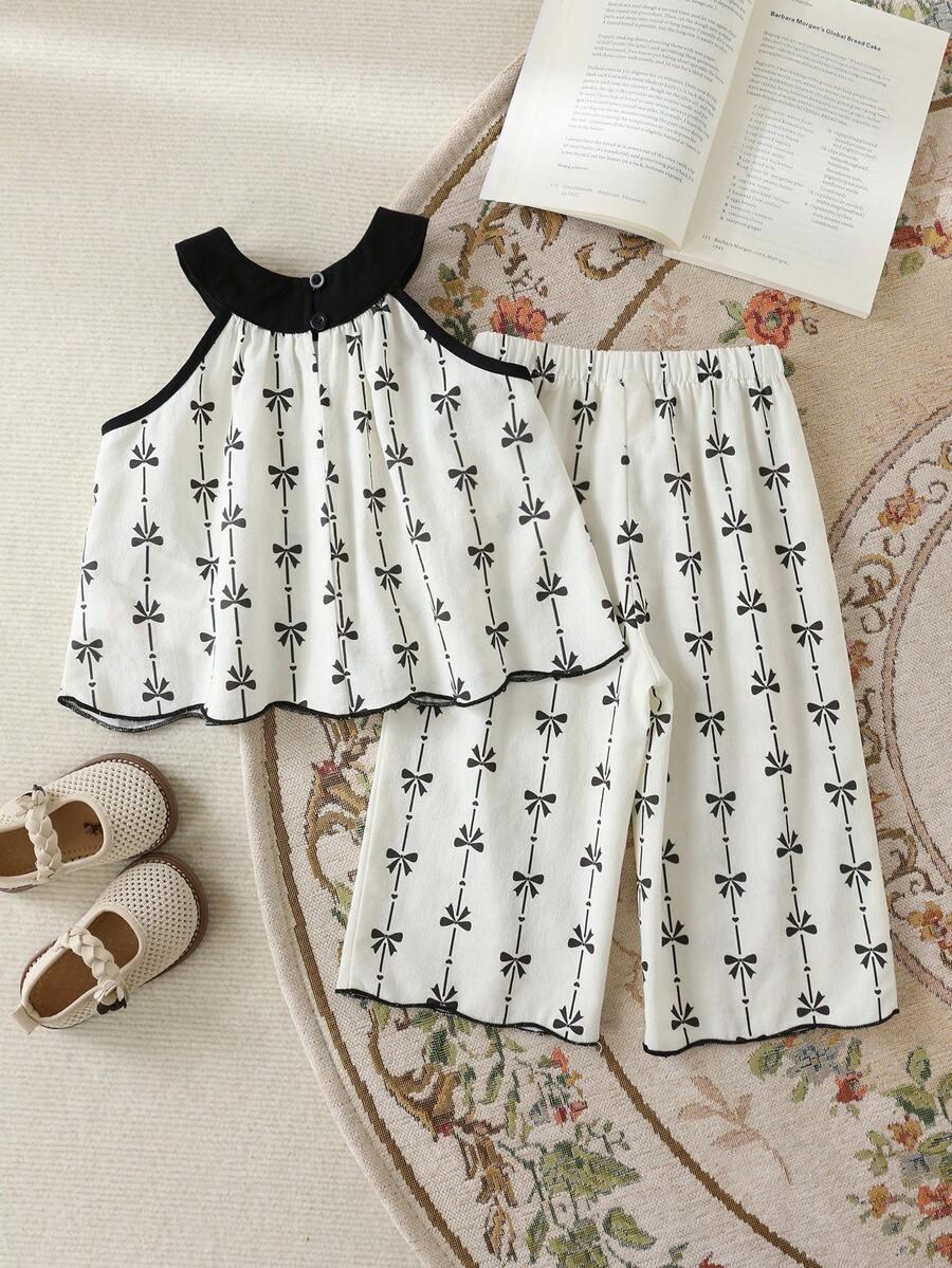 KOMPLET TOP SPODNIE PRINT
