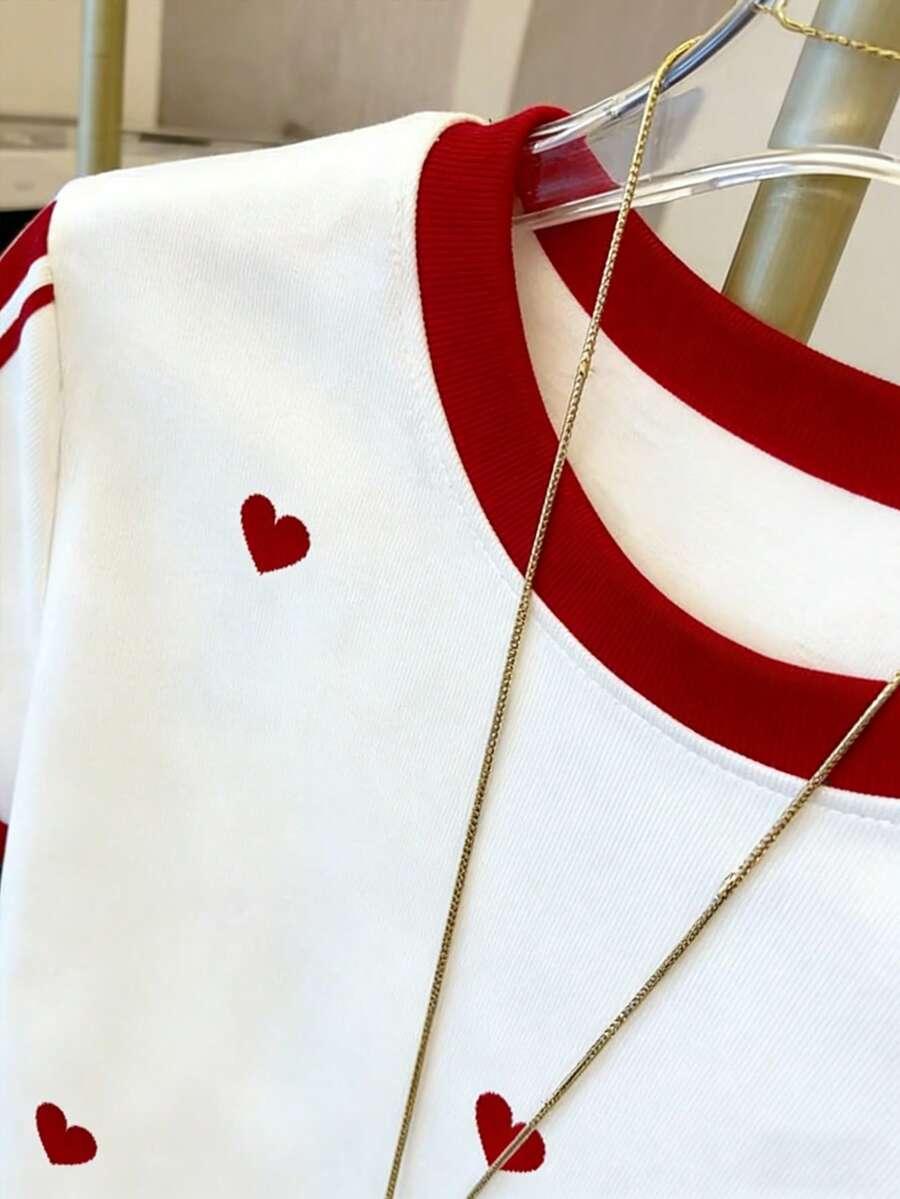 BIAŁY T-SHIRT SERCA