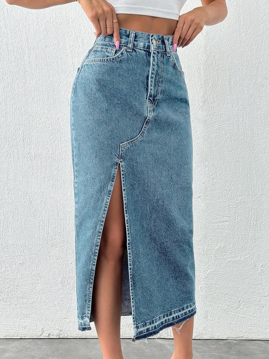 midi spódnica jeans