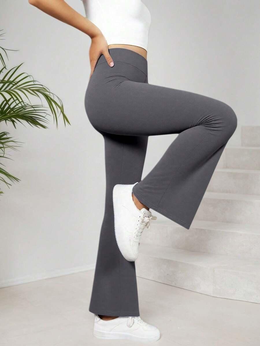 szare legginsy dzwony
