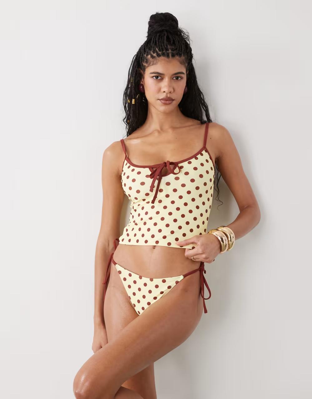 dół od bikini wzór groszki
