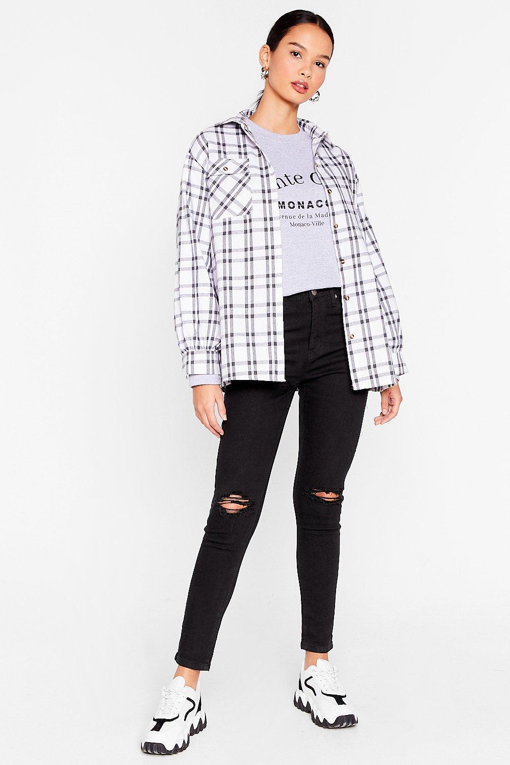 CZARNE SPODNIE JEANS RIPPED