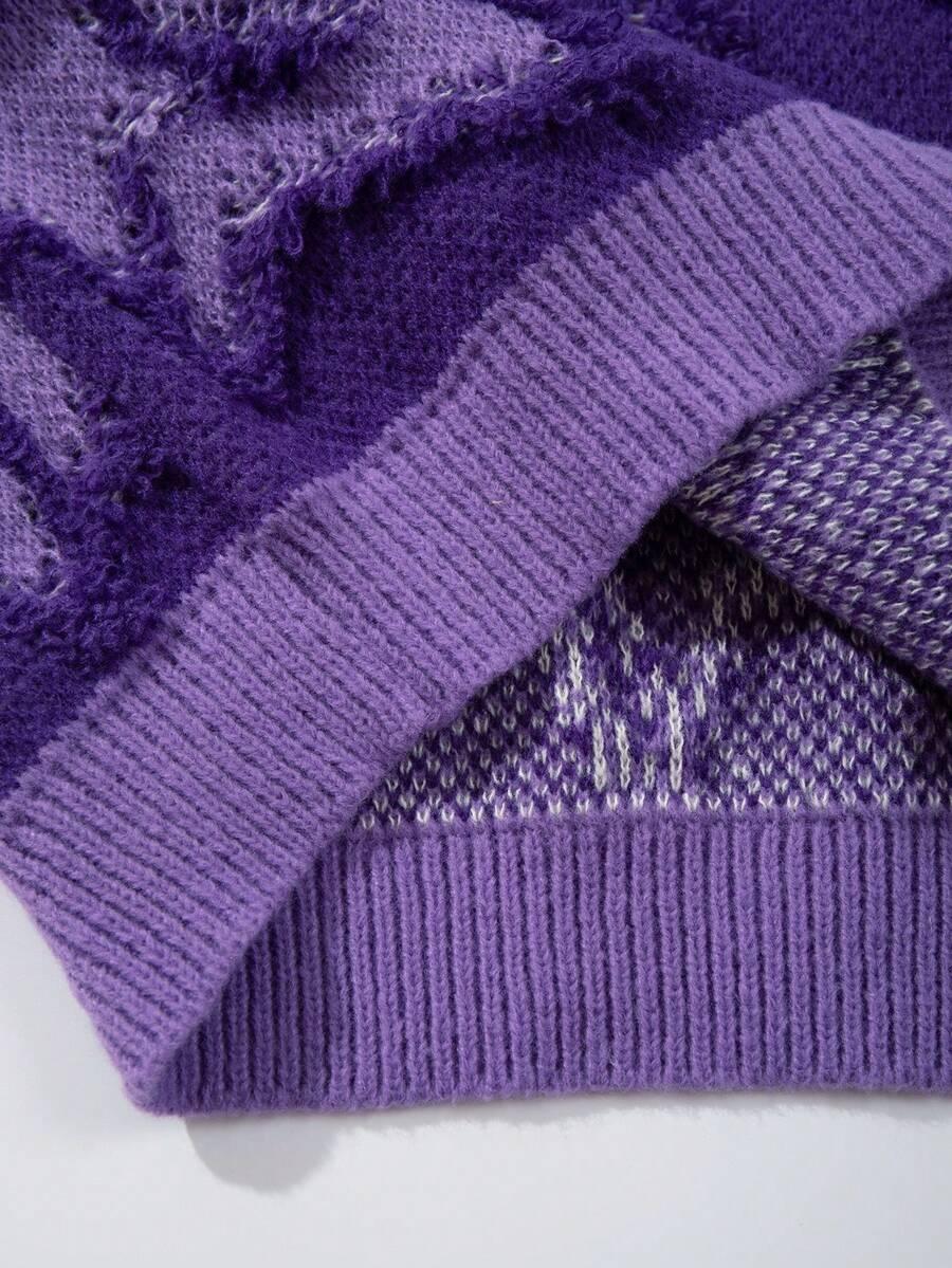 FIOLETOWY SWETER WZÓR 