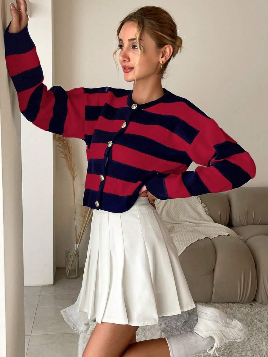 rozpinany sweter paski