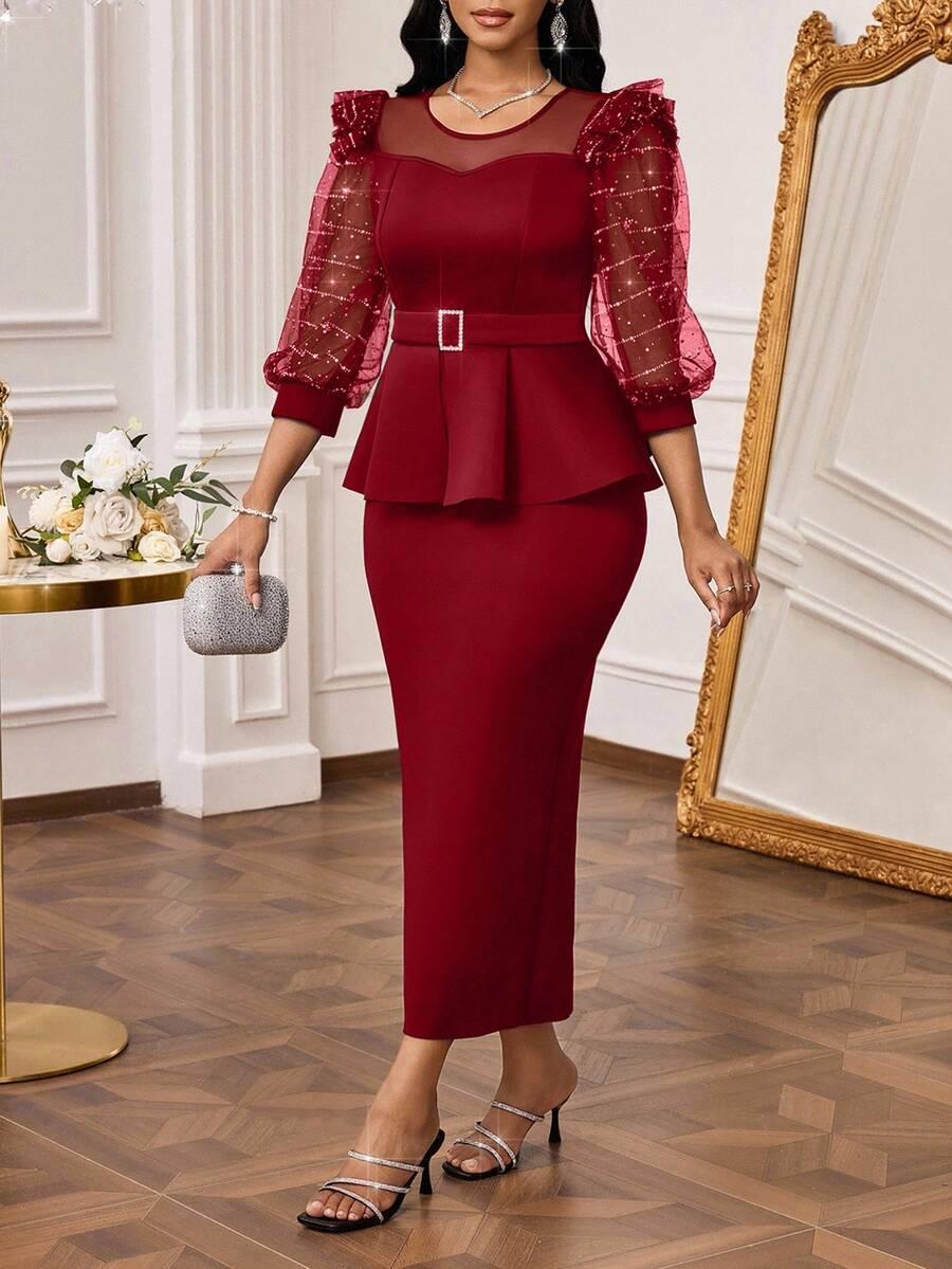 czerwona midi sukienka 
