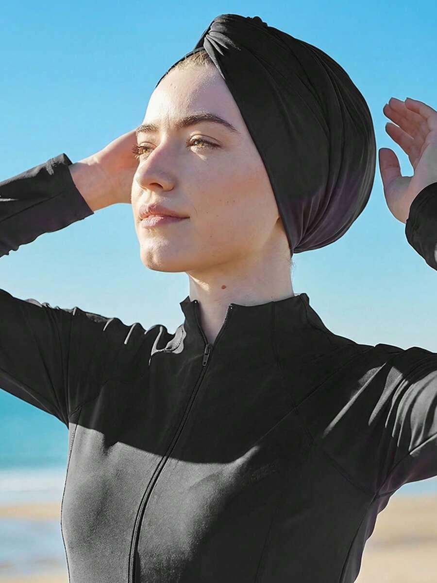 CZARNY turban na głowę