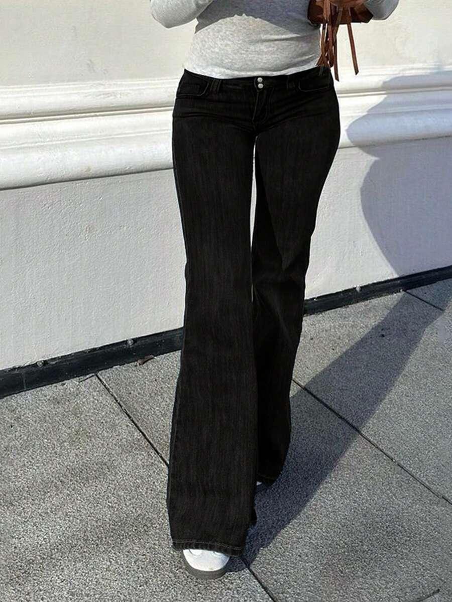 CZARNE SPODNIE JEANS KIESZENIE