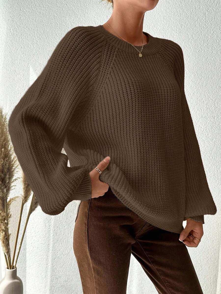brązowy sweter oversize