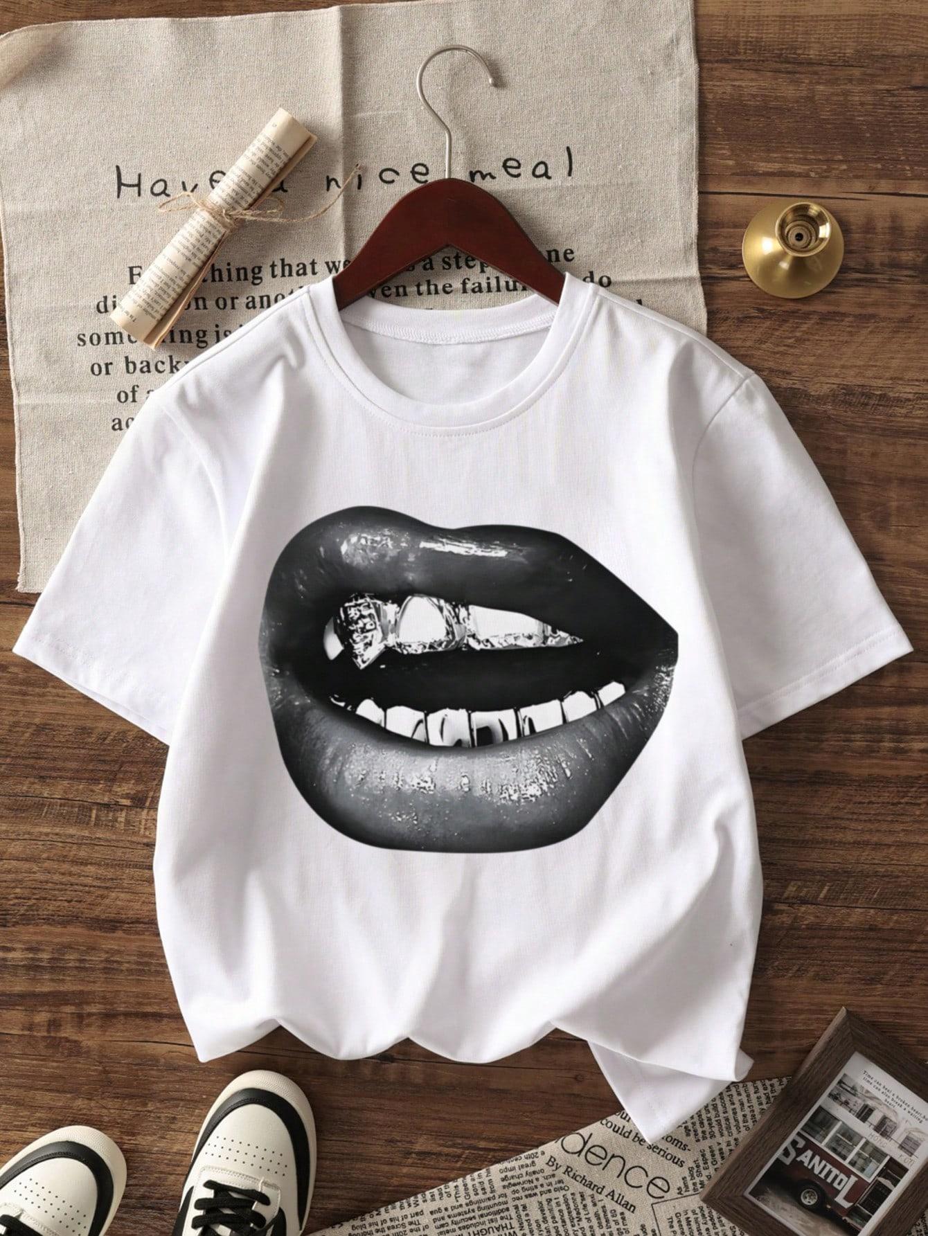 BIAŁY T-SHIRT PRINT