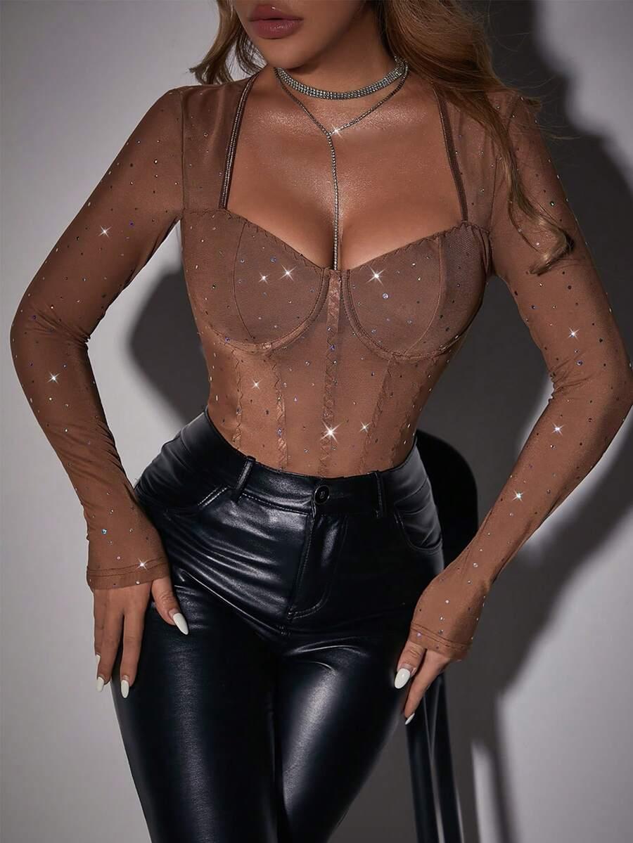 brązowe body połysk