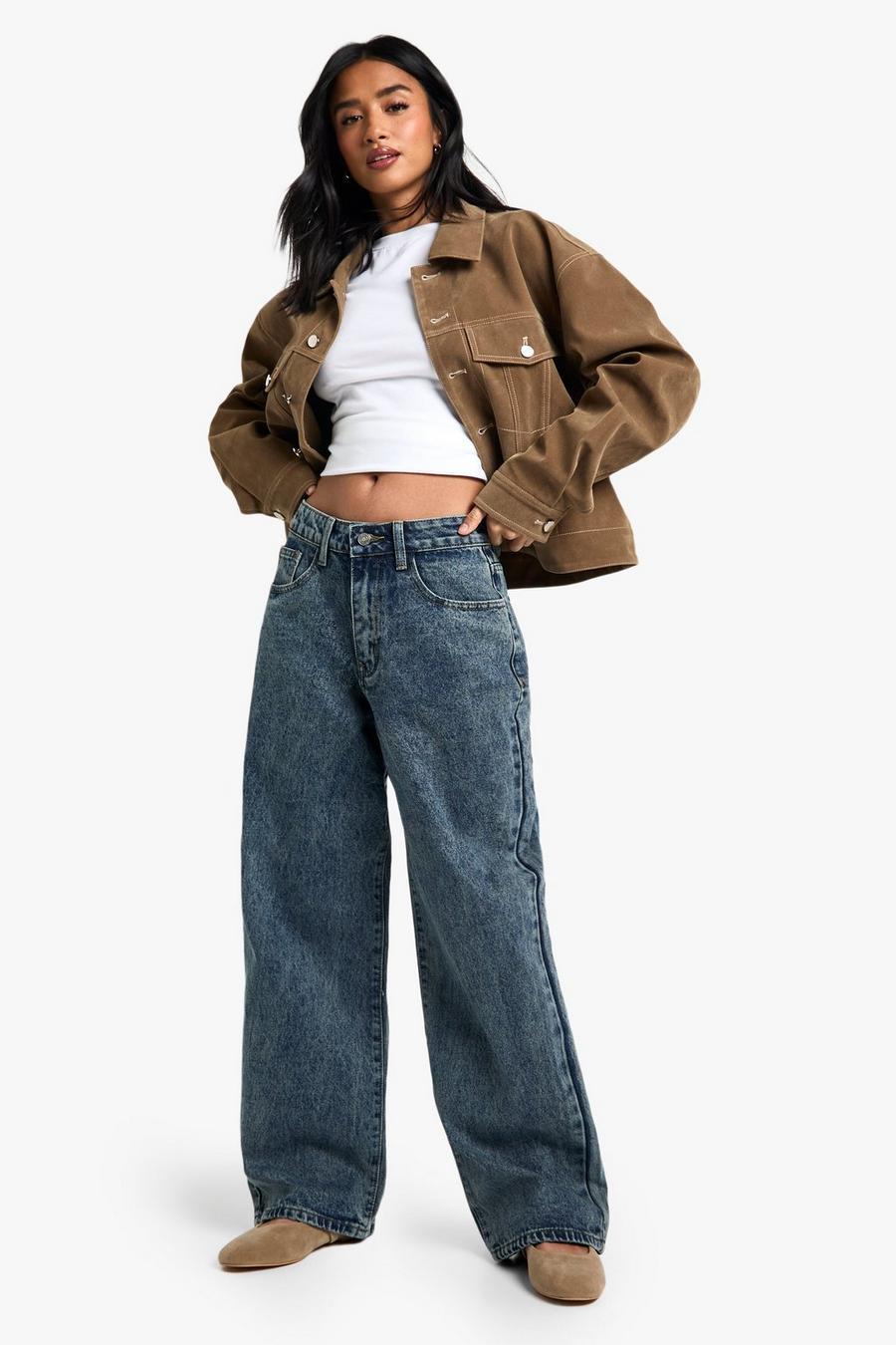 LUŹNE SPODNIE JEANS WYSOKI STAN