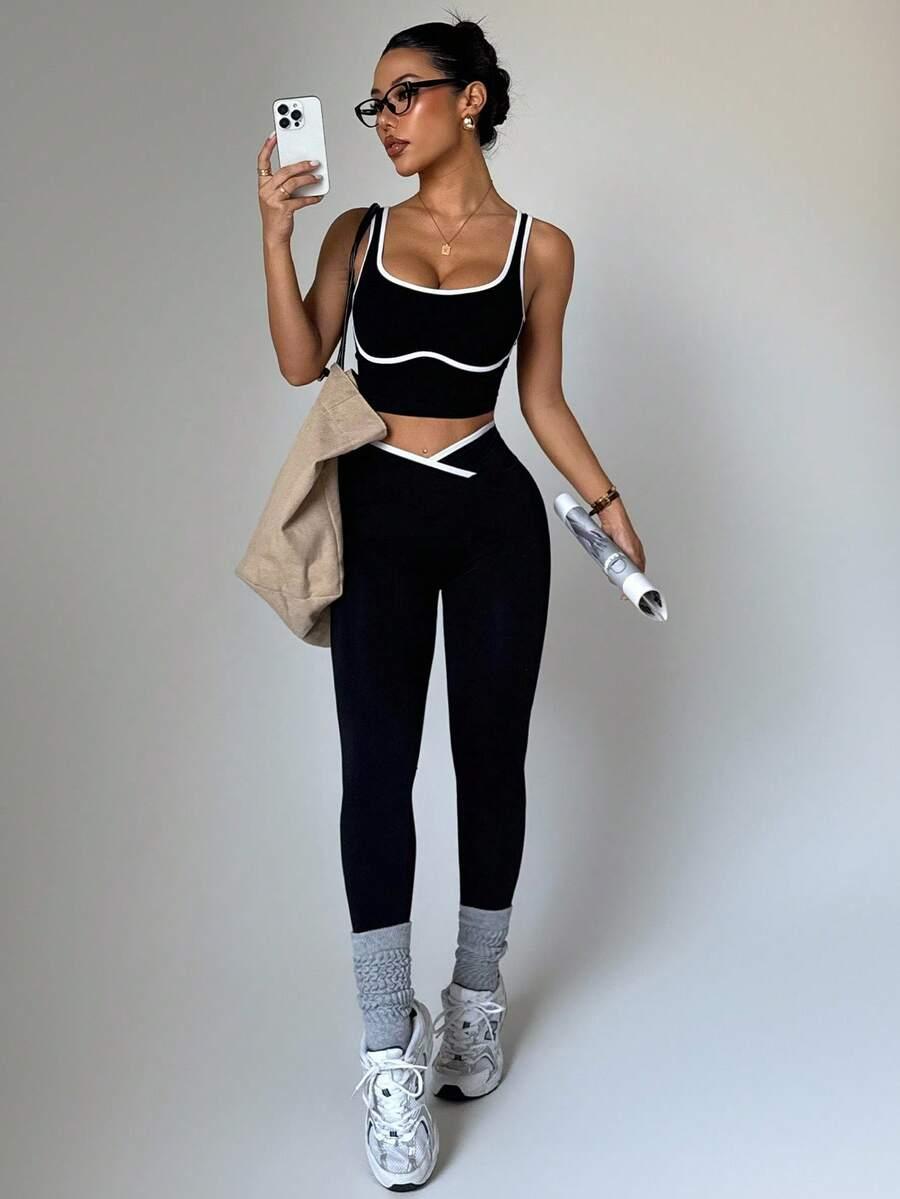 TOP LEGGINSY KOMPLET SPORTOWY