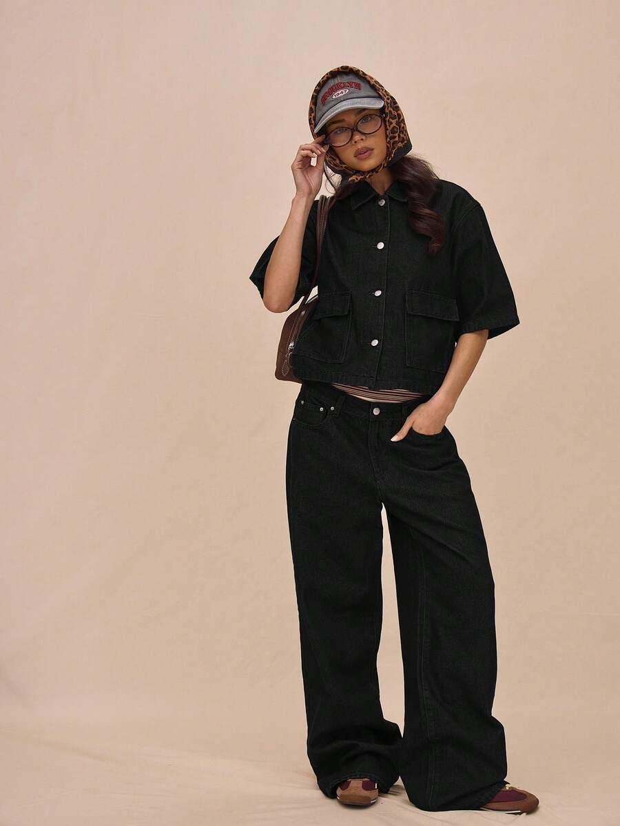 czarna kurtka jeans