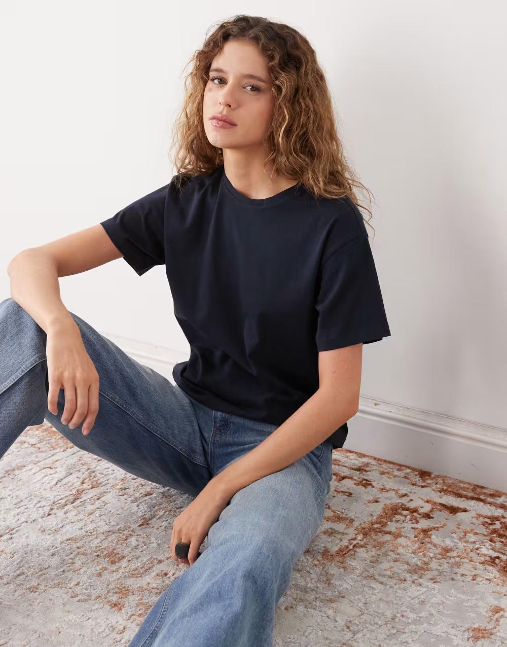 GRANATOWY T-SHIRT BASIC