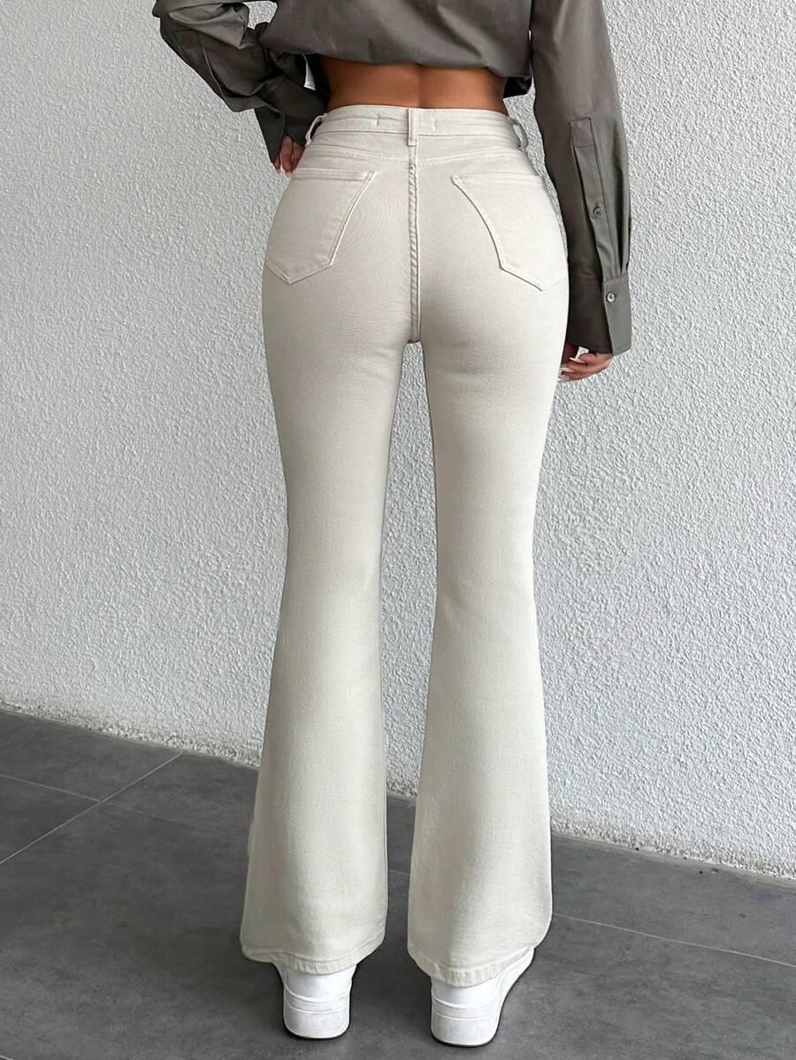 SPODNIE JEANS DZWONY WYSOKI STAN