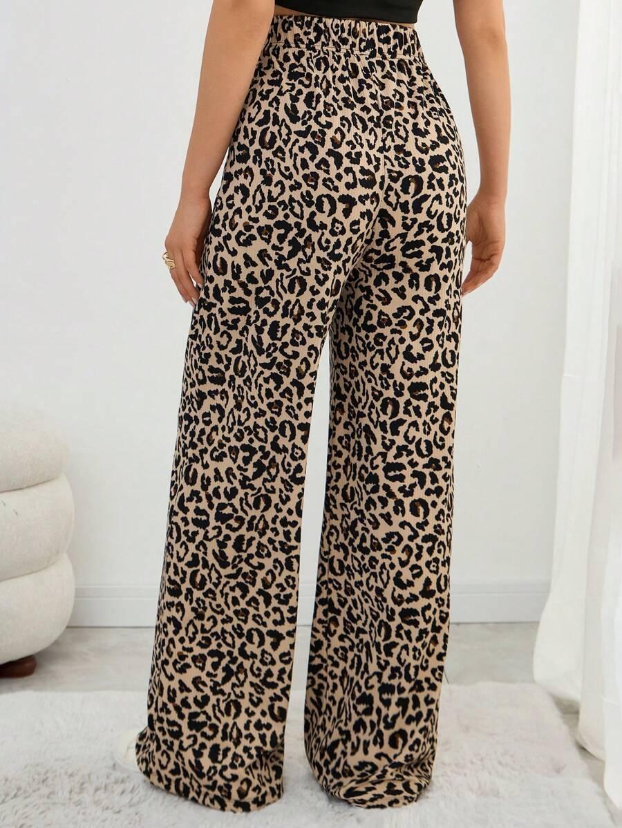 spodnie casual animal print