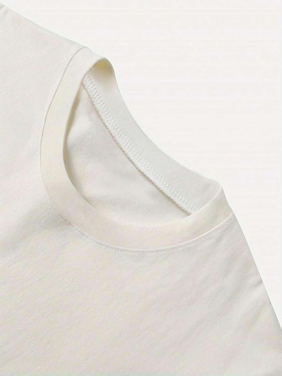t-shirt okrągły dekolt nadruk