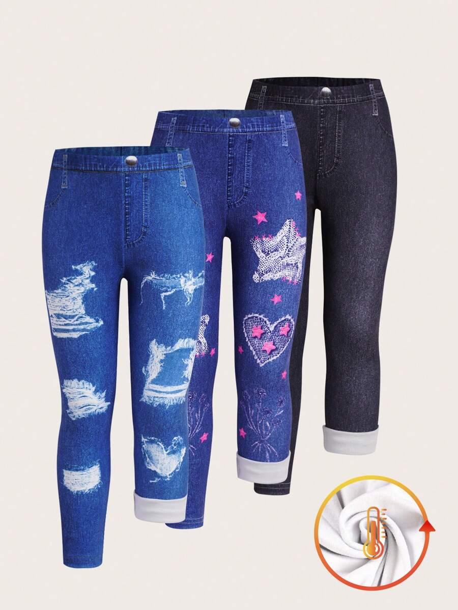 legginsy imitacja dżinsu 3-pack