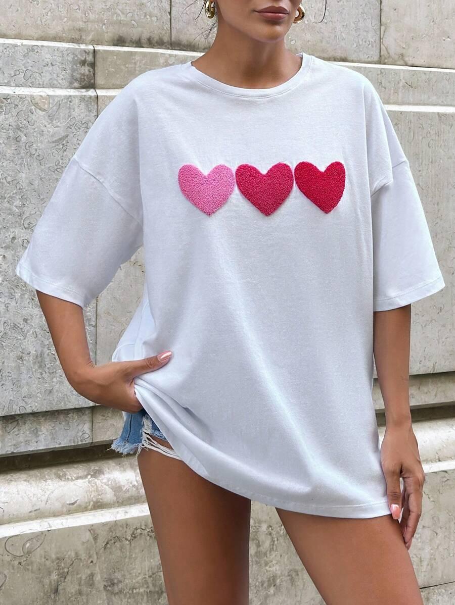 BIAŁY T-SHIRT ZDOBIENIE