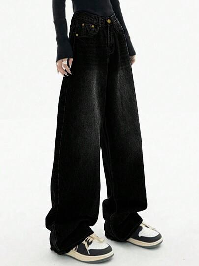 CZARNE SPODNIE JEANS