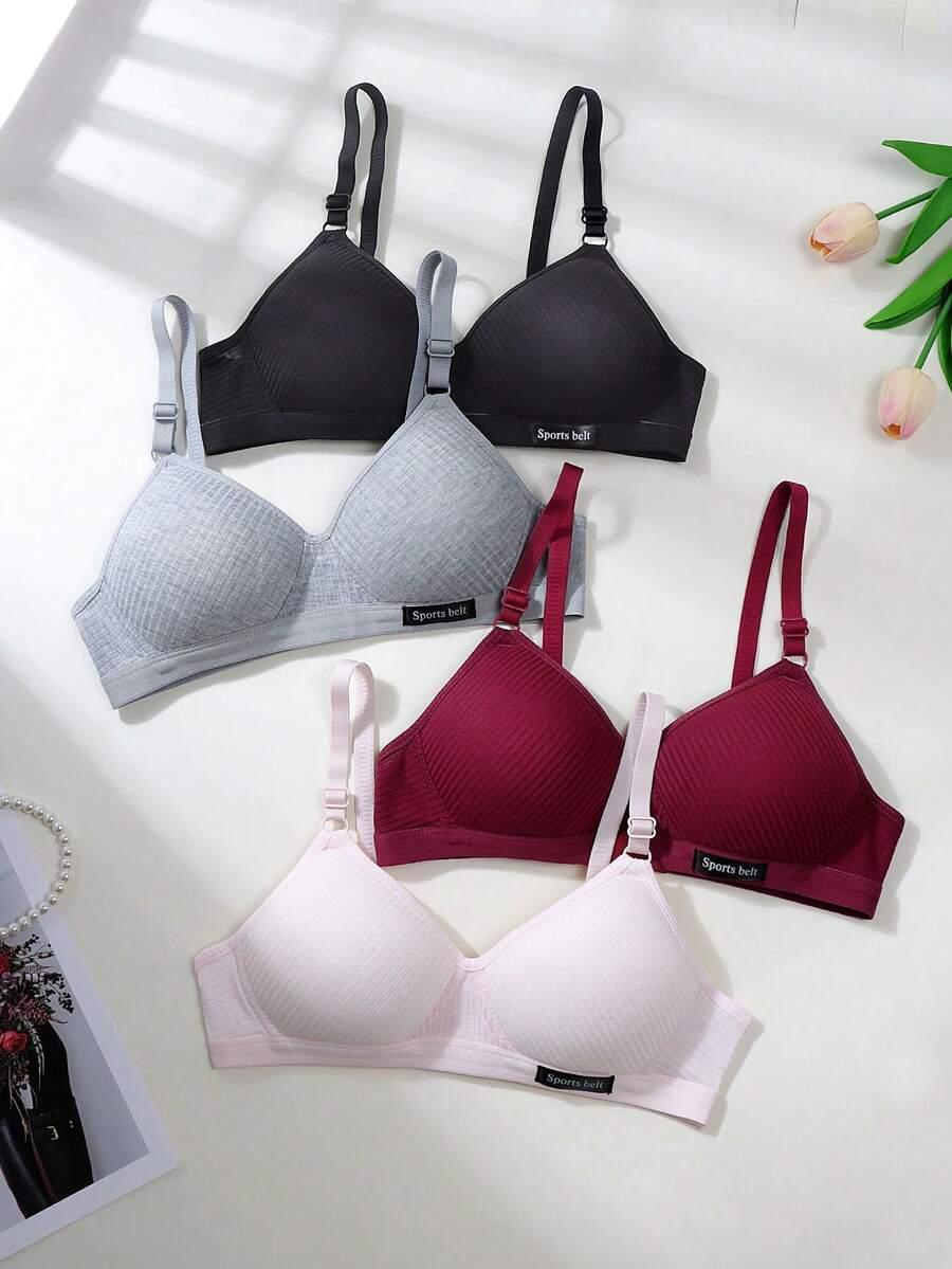 prążkowany biustonosz 4-pack