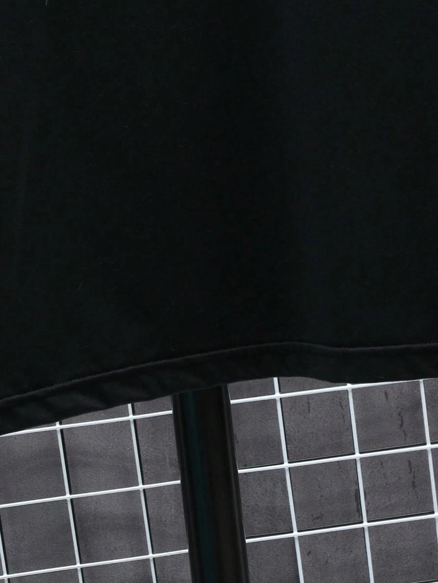 CZARNY T-SHIRT okrągły dekolt