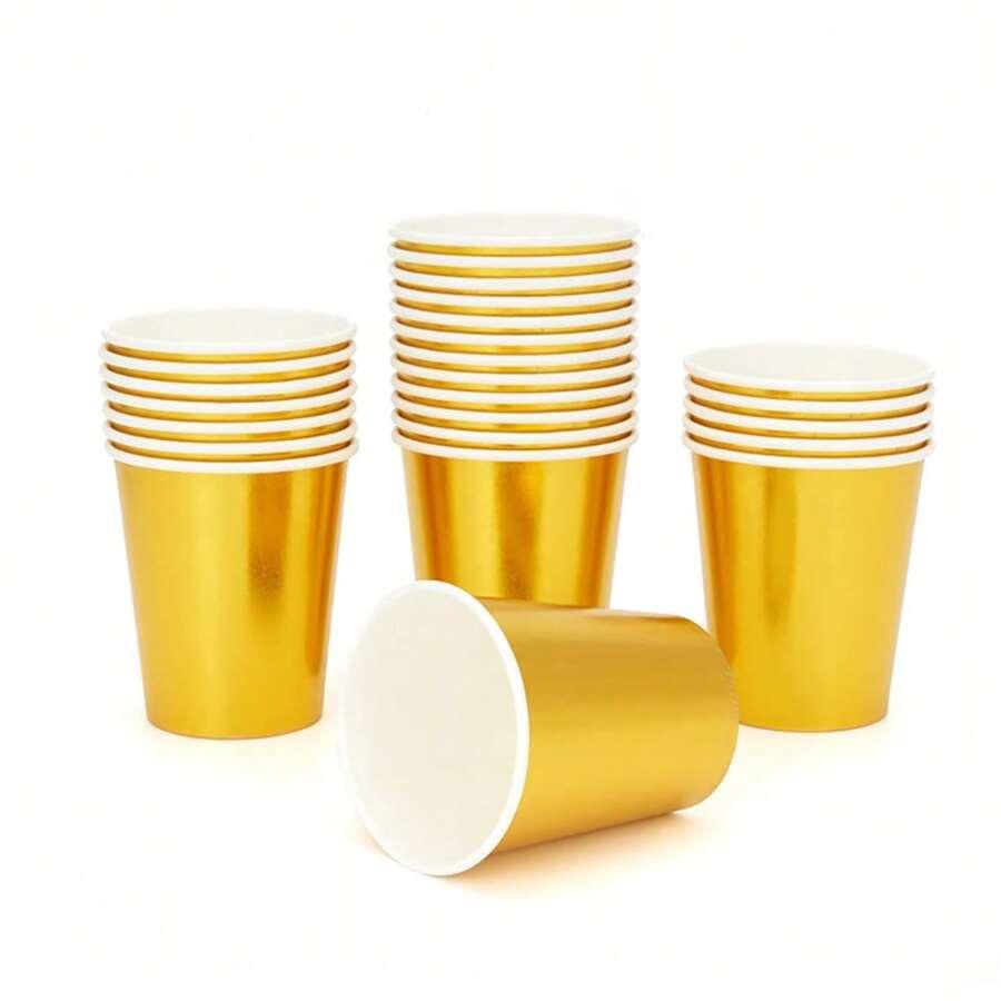 złote jednorazowe kubki 10-pack