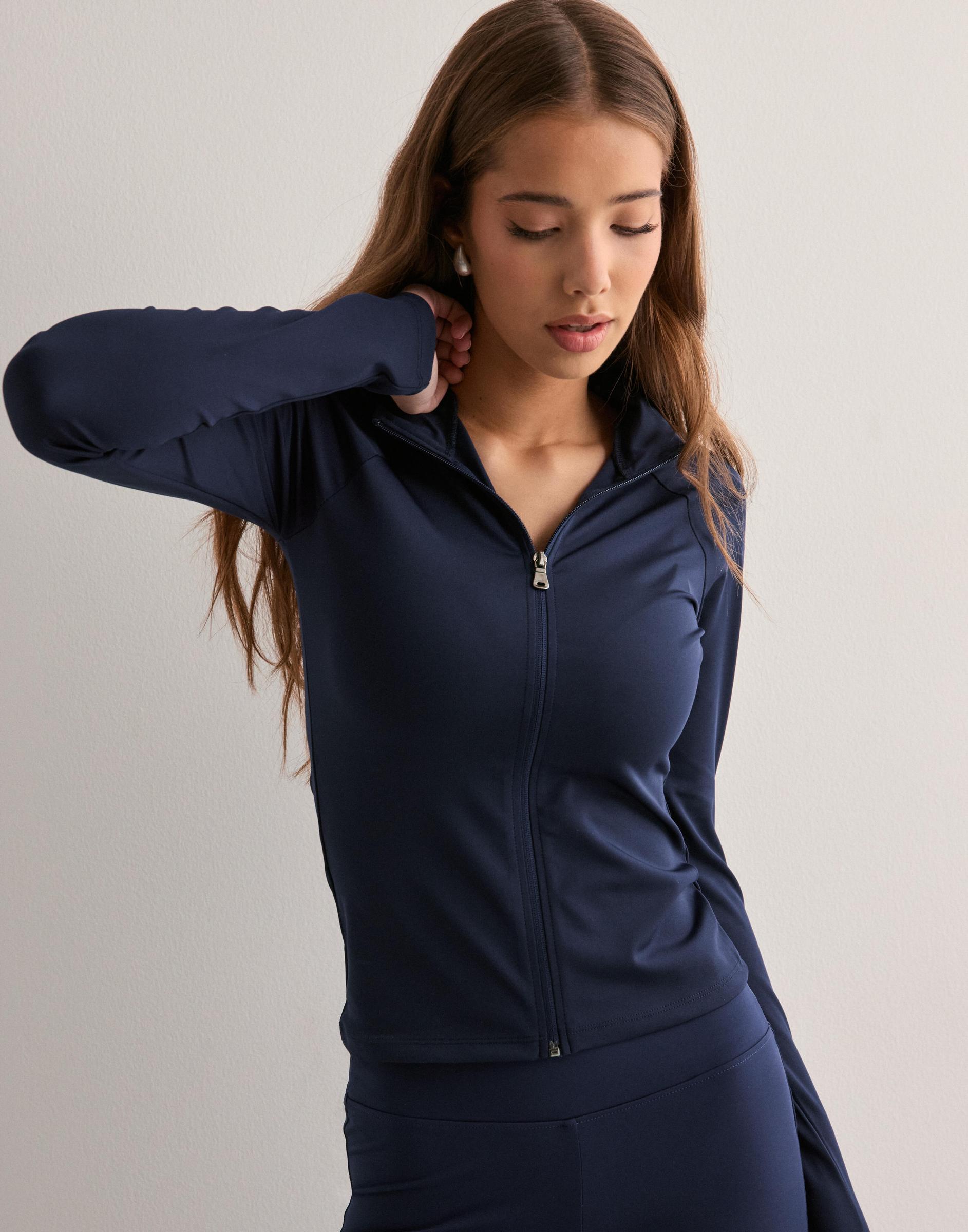 GRANATOWA BLUZA ZAMEK