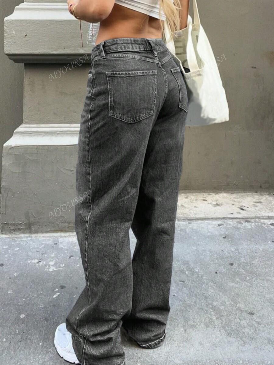 SZARE SPODNIE JEANS