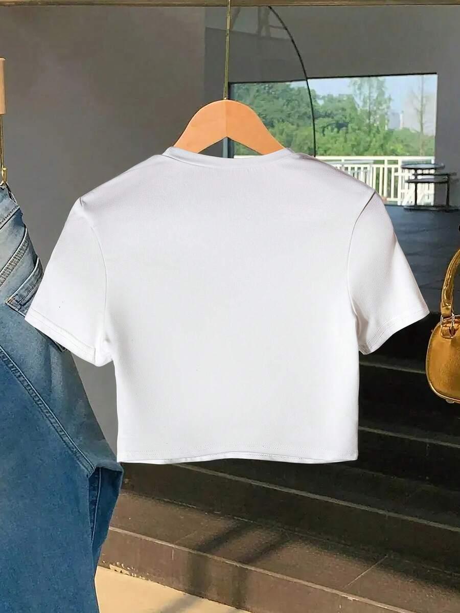 biały top print 
