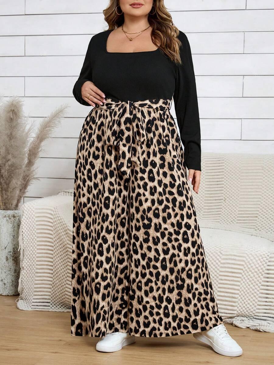 kombinezon długi rękaw animal print 