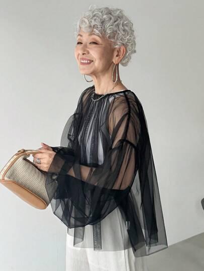 czarna bluzka siateczka