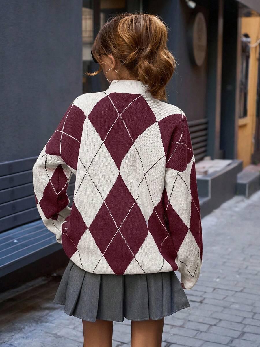 SWETER PÓŁGOLF WZÓR