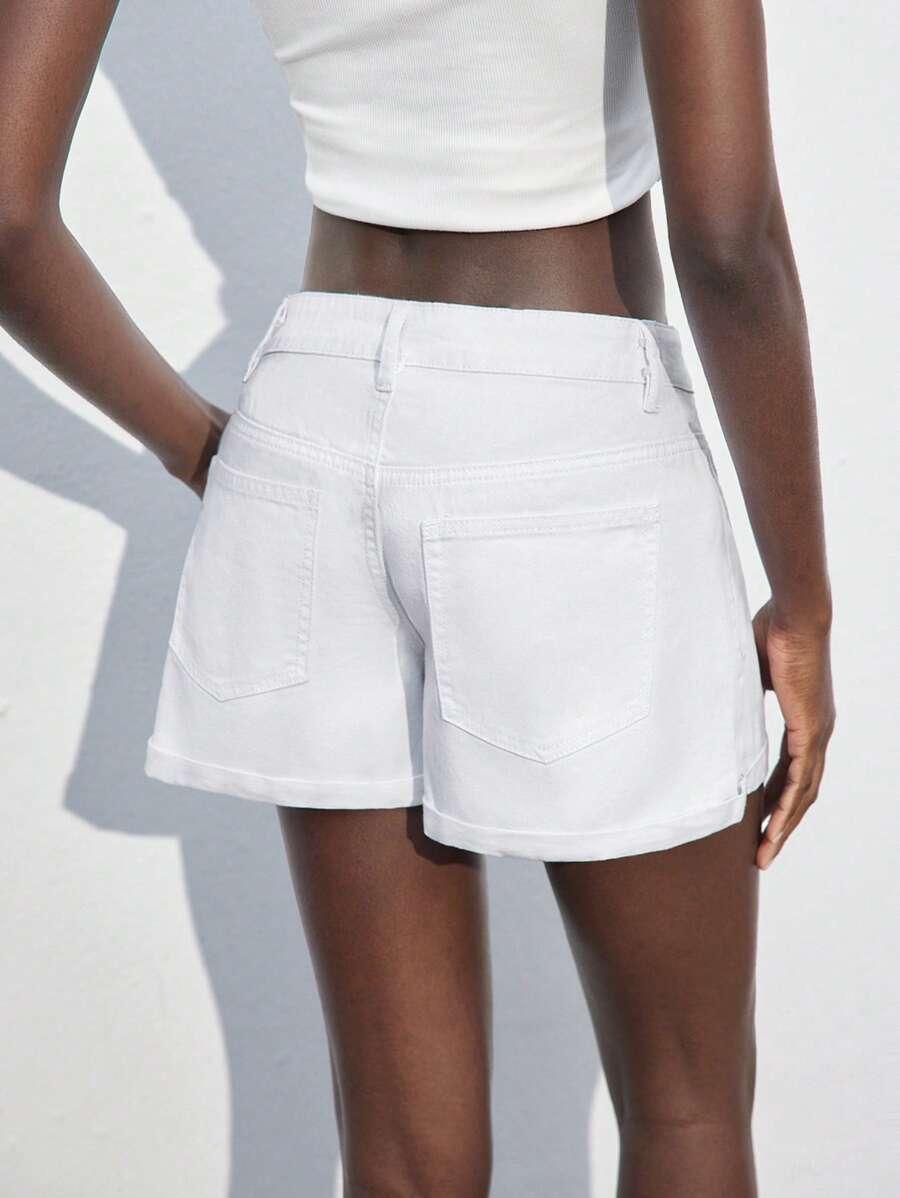 BIAŁE SPODENKI JEANS 