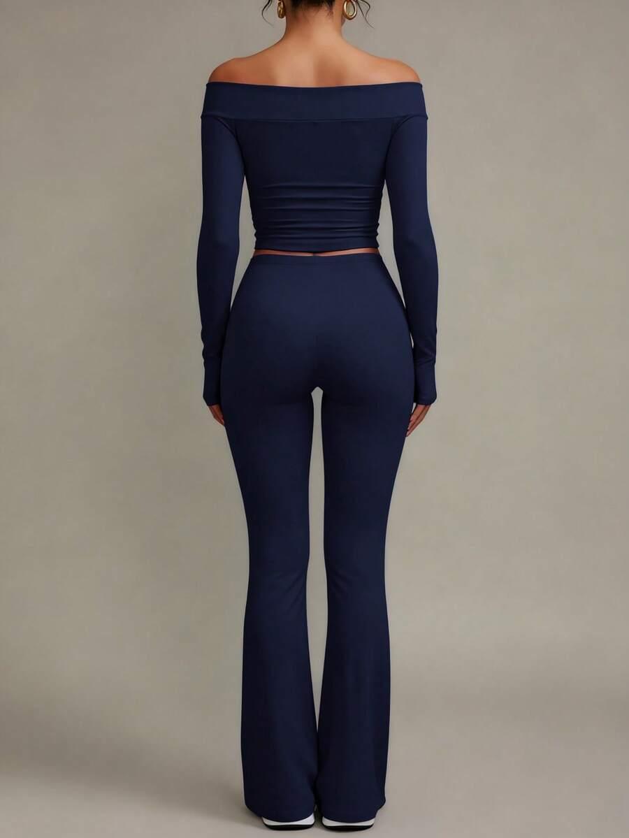granatowe legginsy sportowe