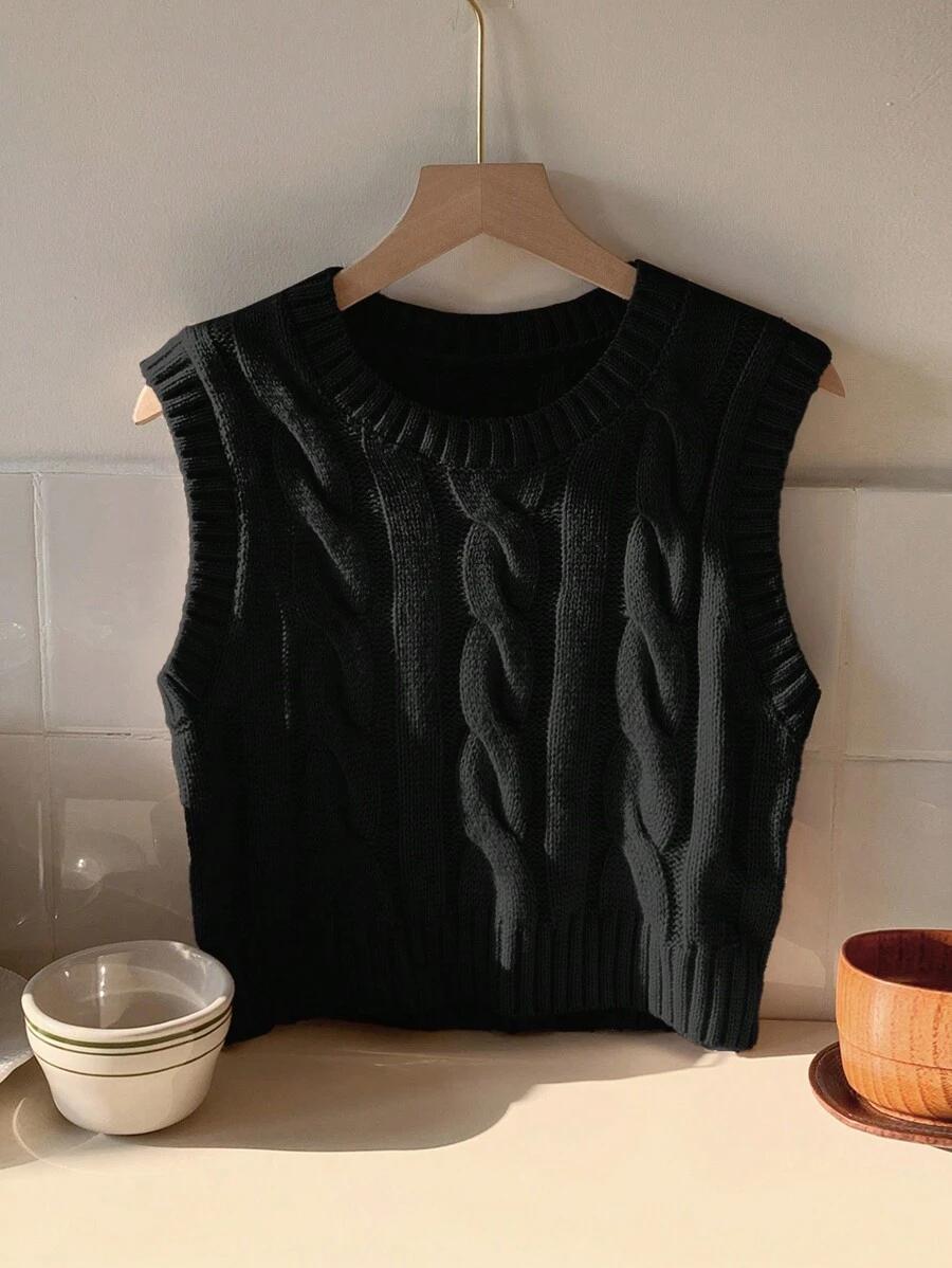 czarny dzianinowy top 