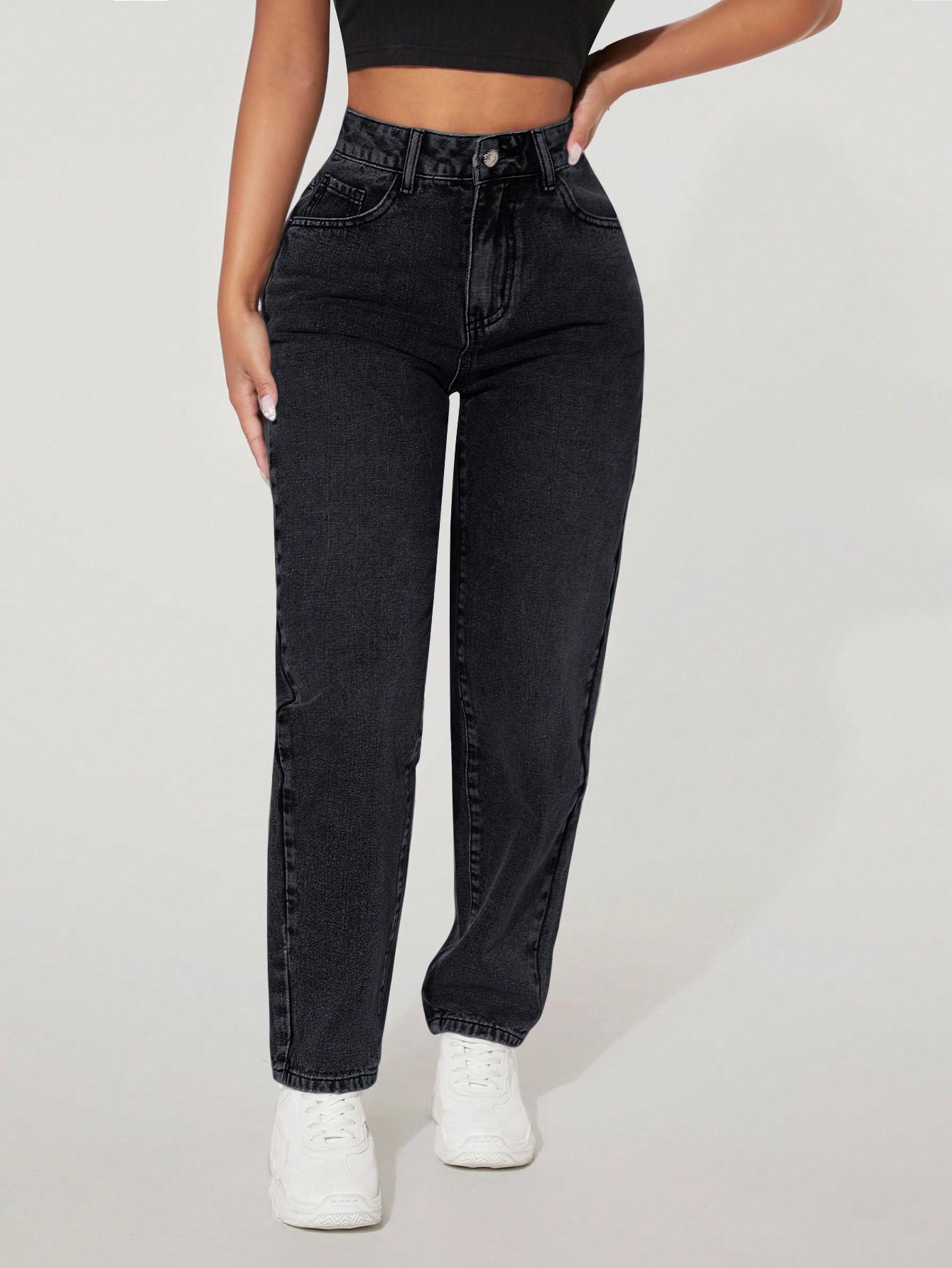 CZARNE SPODNIE JEANS