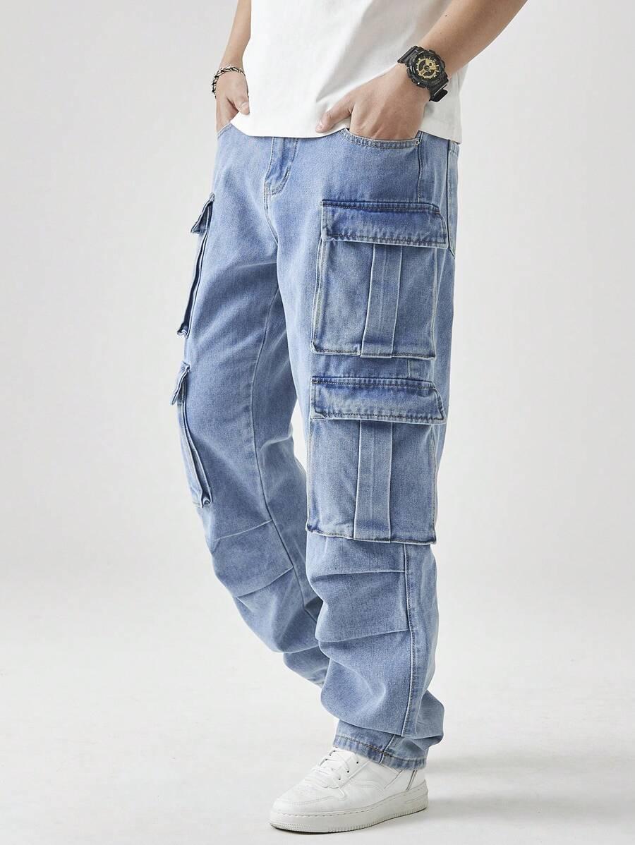 niebieskie spodnie jeans kieszenie 