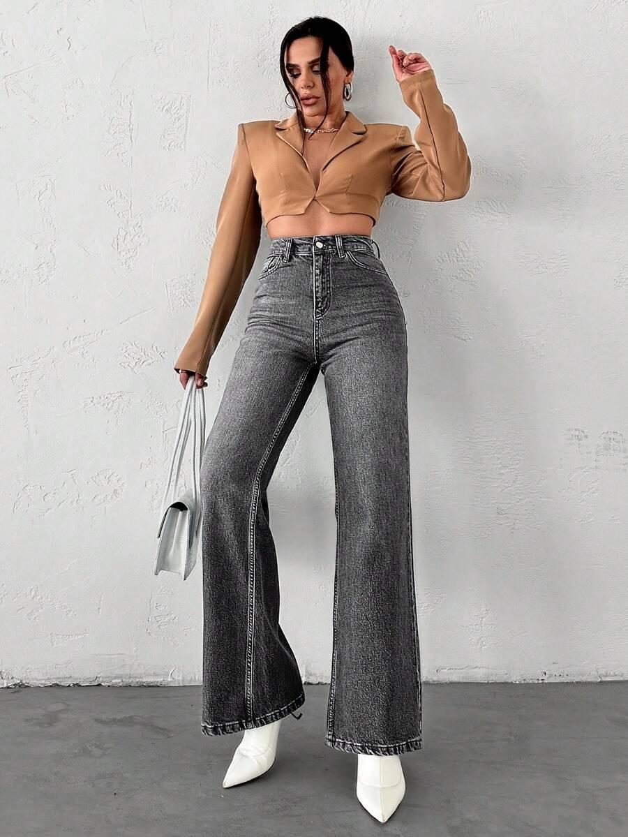 SZARE SPODNIE JEANS 