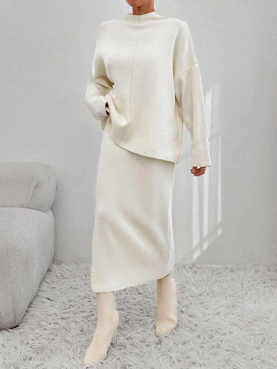 komplet sweter spódnica