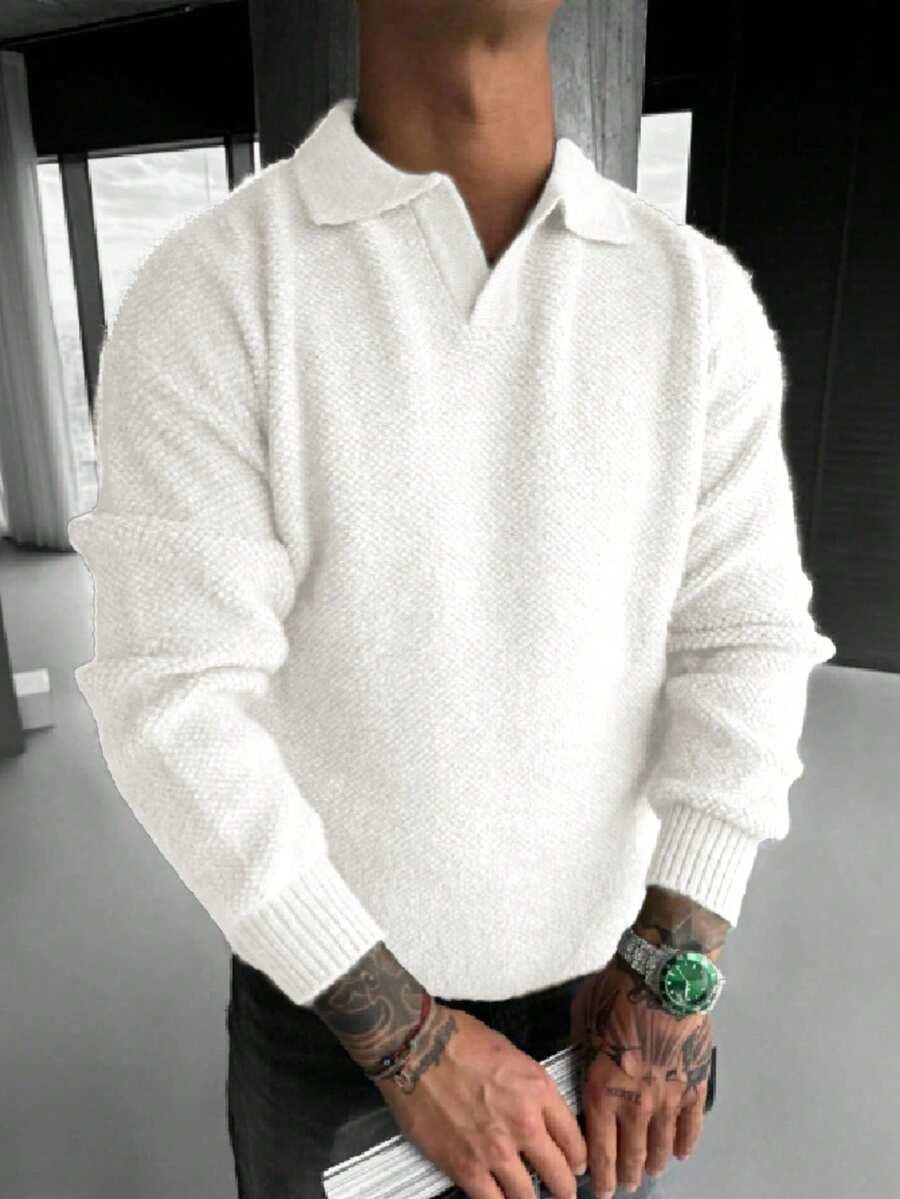 BIAŁY SWETER KOŁNIERZYK