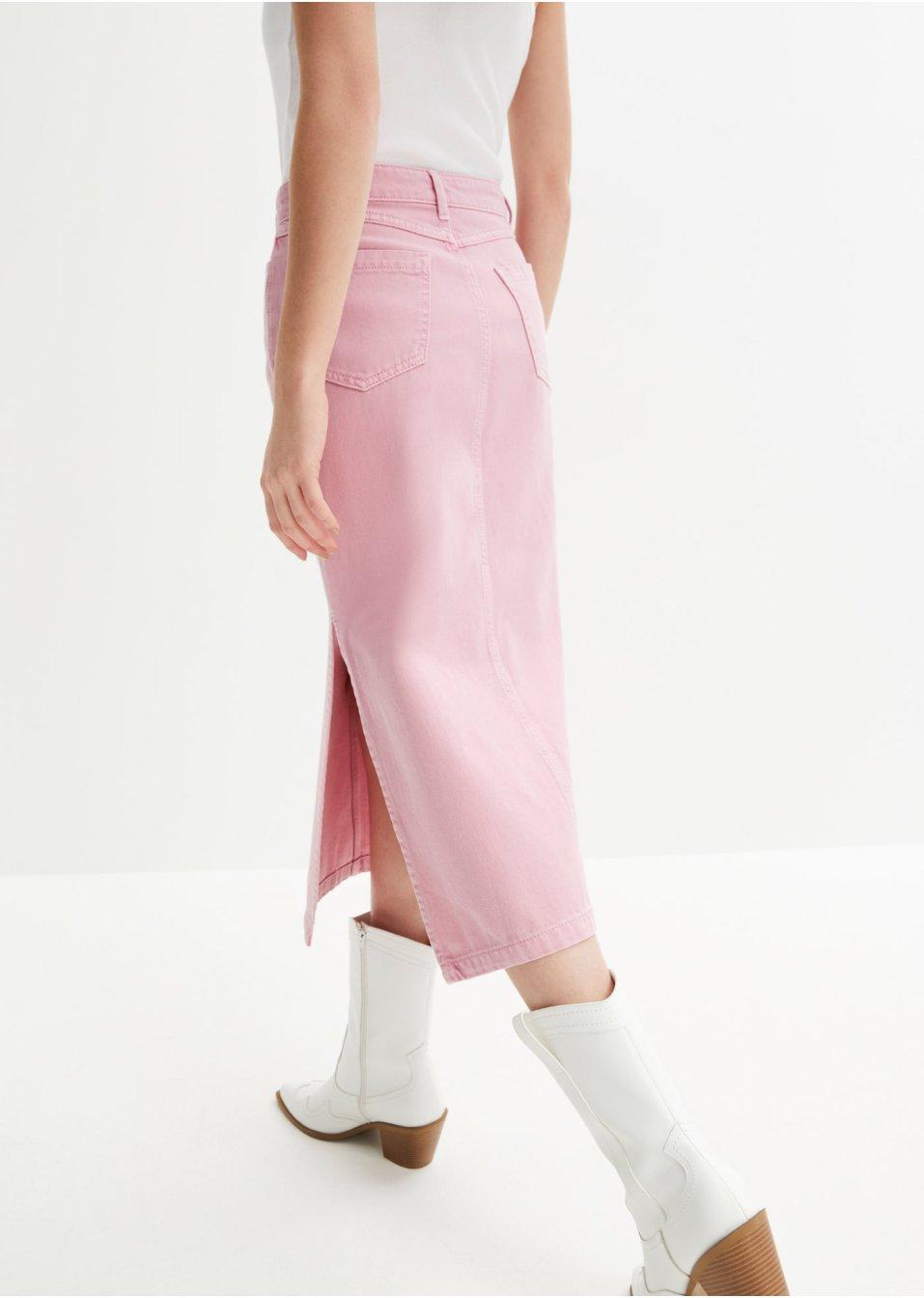 RÓŻOWA SPÓDNICA JEANS