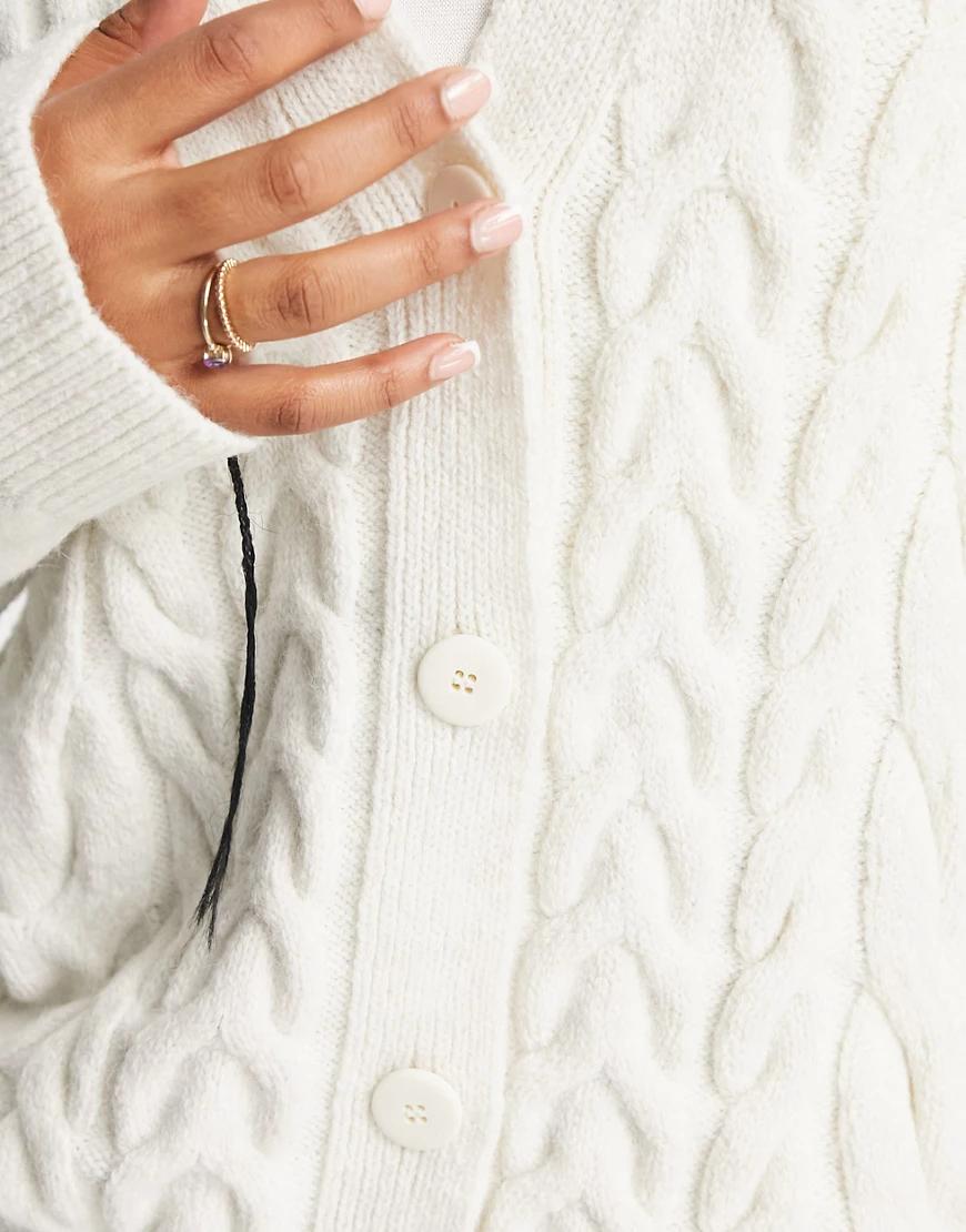 klasyczny sweter kardigan warkocz splot guziki