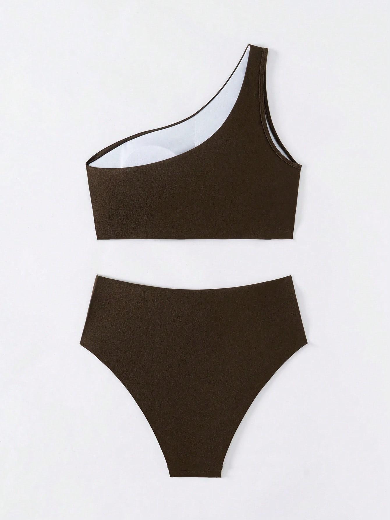 BRĄZOWY DÓŁ OD BIKINI marszczenie