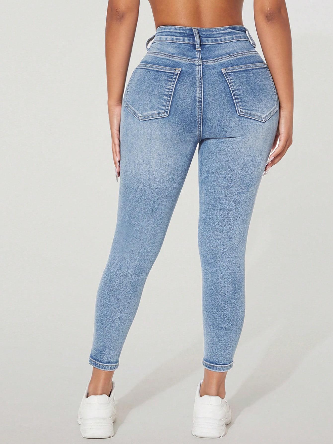 NIEBIESKIE SPODNIE JEANS RURKI