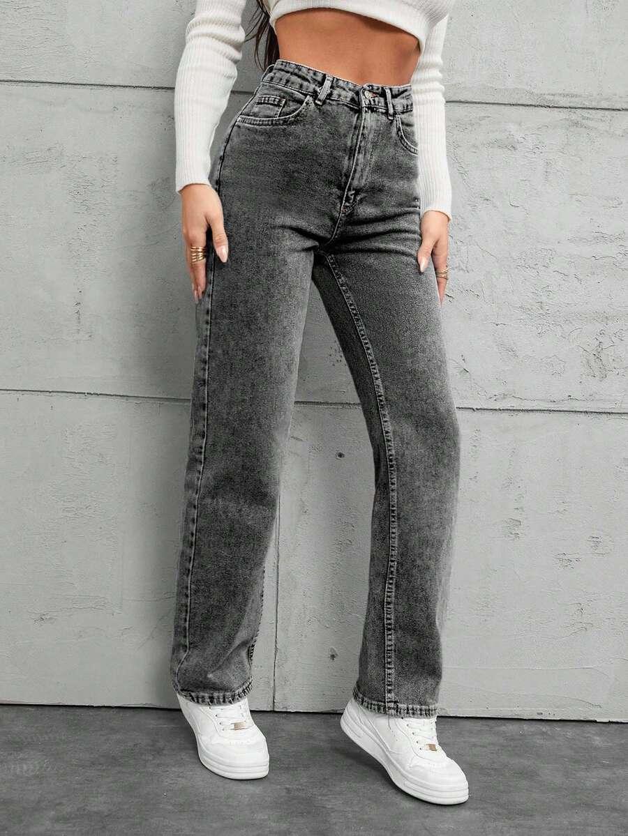 SZARE SPODNIE JEANS