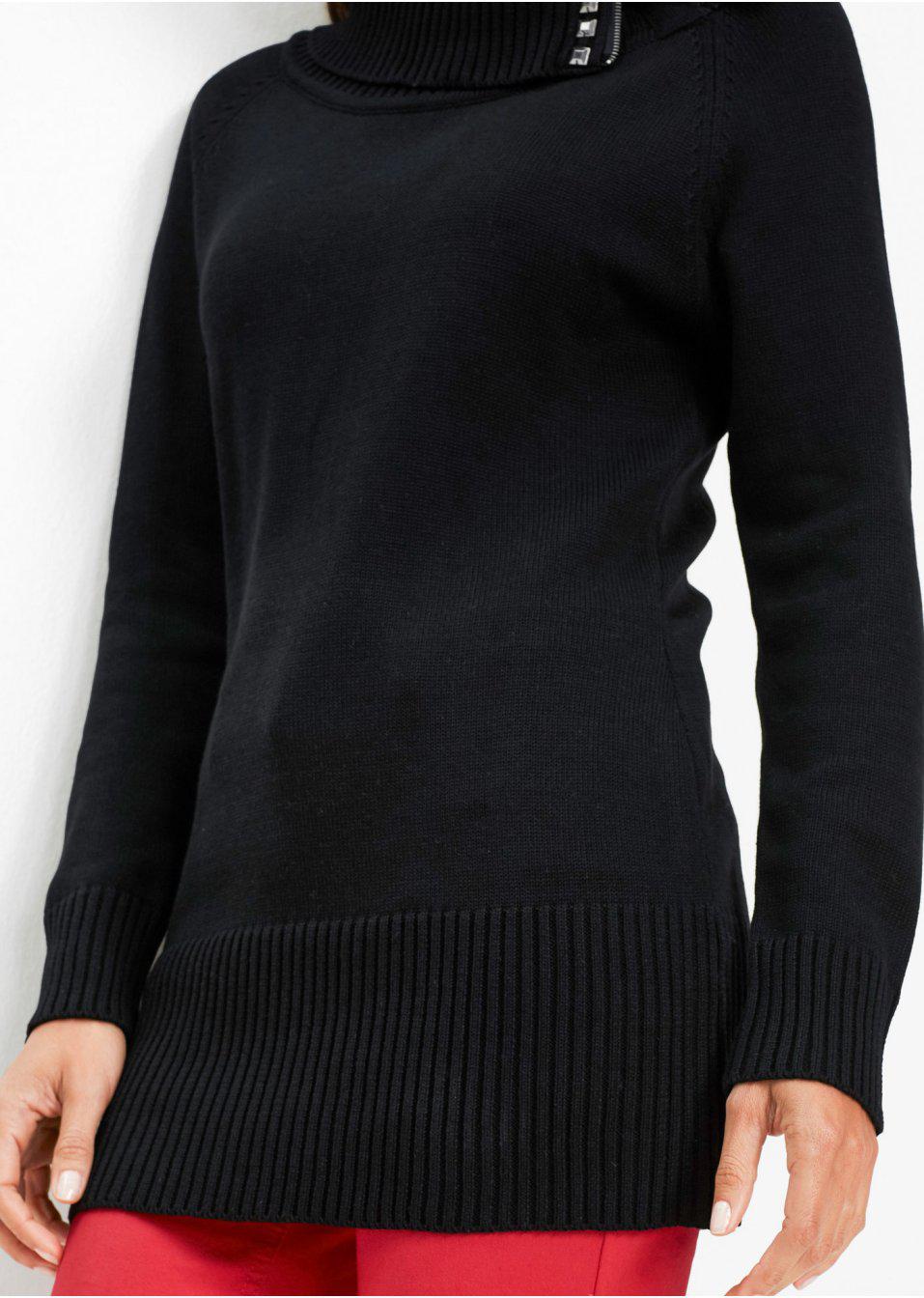 CZARNY SWETER ZDOBIENIA